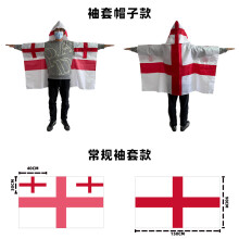 (90*150cm (sleeves and hat style), England) 2026 Unisex National Flag Body Cape, Sports Fan Wearable Shawl Flag for All Countries