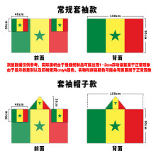 (90*150cm (sleeves and hat style), Senegal) Unisex Sports Fan Body Flag Cape, Lightweight Polyester Wearable Flag for Sports Events Celebrations