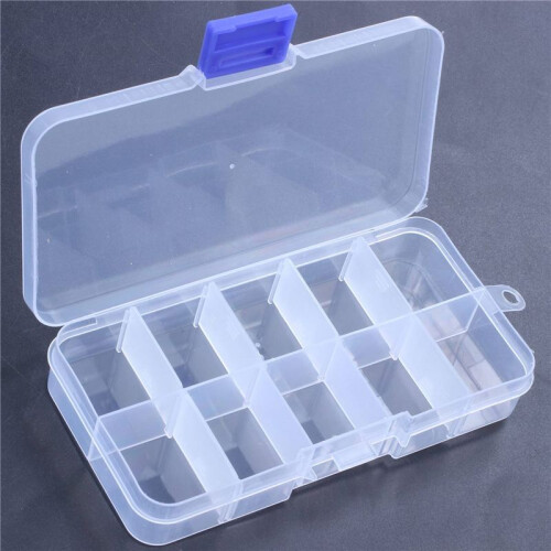 12Pcs 10-Slot Portable Plastic Resistors Electronic Component Case Box