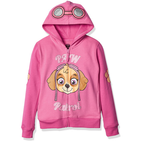 Paw Patrol Paw Patrol Mädchen Skye Kapuzenpullover, Hot Pink/Heathergrau, 6X US