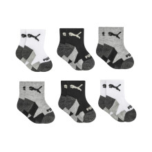 PUMA Pack de 6 Calcetines Cortos para Bebé, Blanco/Negro, 12-24 Meses US