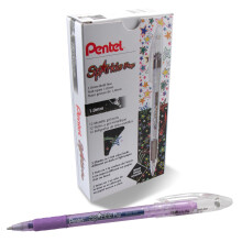 Pentel Sparkle Pop Metallic Gel Pen, (1.0mm) Dikke Lijn, Violet/Blauwe Inkt, Doos van 12 Pennen (K91-DV)