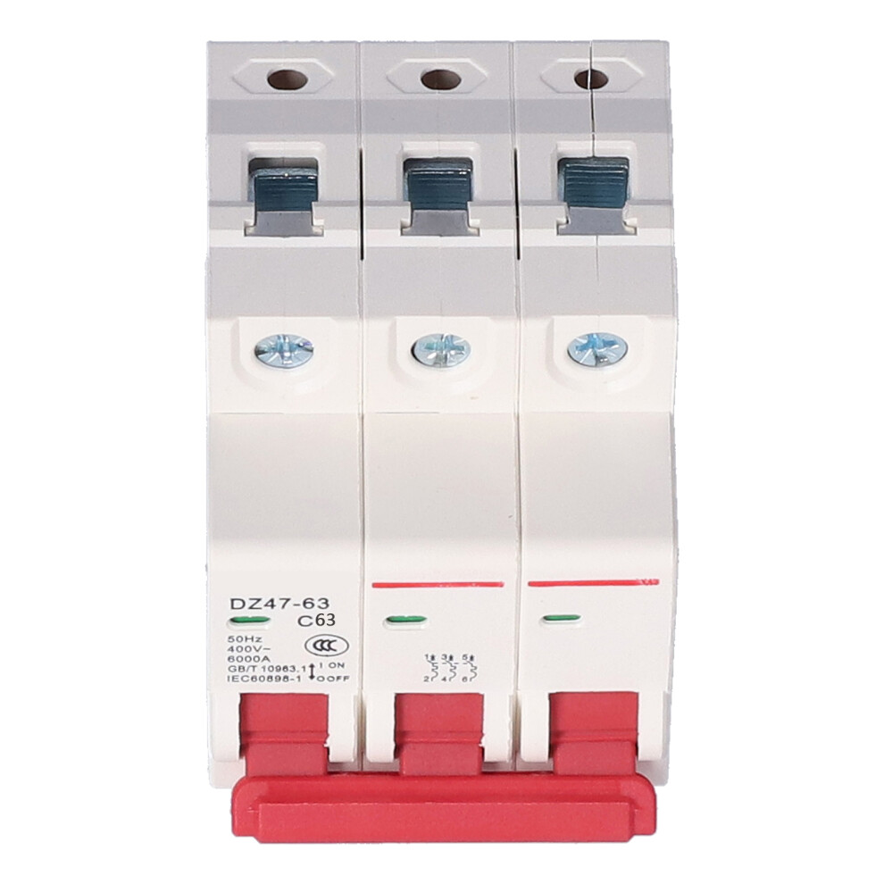 Miniature Circuit Breaker Dz47-63 3P 400V Din Rail, 54X76x66mm 4071391446476