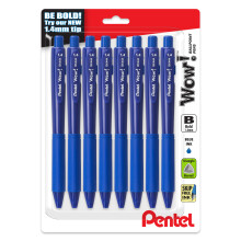 Pentel Wow! Verstelbare Balpen, (1.4mm), Dikke Lijn, Blauw Inkt, Verpakking van 8 (BK444BP8C)