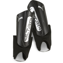 PUMA Unisex Ultra Light Enkelband Voetbal Scheenbeschermers, PUMA Zwart-PUMA Zilver SS25, Klein
