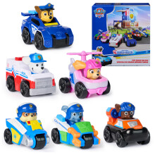 PAW Patrol Zoek- & Redactie, Pup Squad Racers, 6-Pack met Chase, Marshall, Skye, Rubble, Rocky & Zuma, Speelgoed voor Kinderen