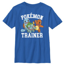 Maglietta Pokemon Ragazzi Trainer 1 Manica Corta, Blu Reale, Giovanile Media