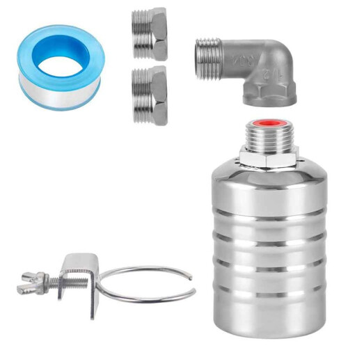 4set 1/2Inch to 3/4Inch Water Float Valve,Stainless Steel Float Valve,Fully Automatic Water Level Controller Float Valve 1