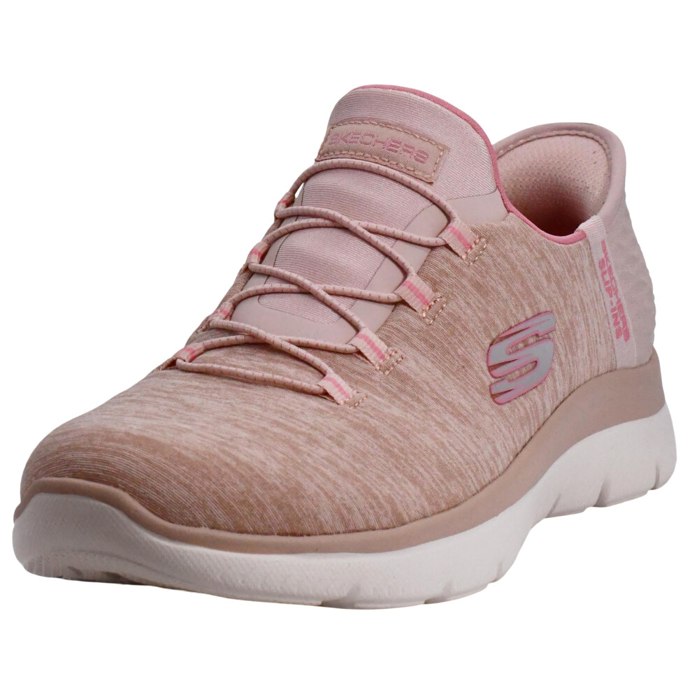 Skechers Women's Hands Free Slip-Ins Summits Dazzling Haze Sneaker, Rose, 6.5 M Us