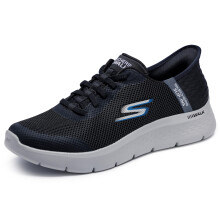 Skechers Uomo Go Walk Flex Hands Up Slip-Ins Sneaker, Nero/Grigio, 8.5 Stretto