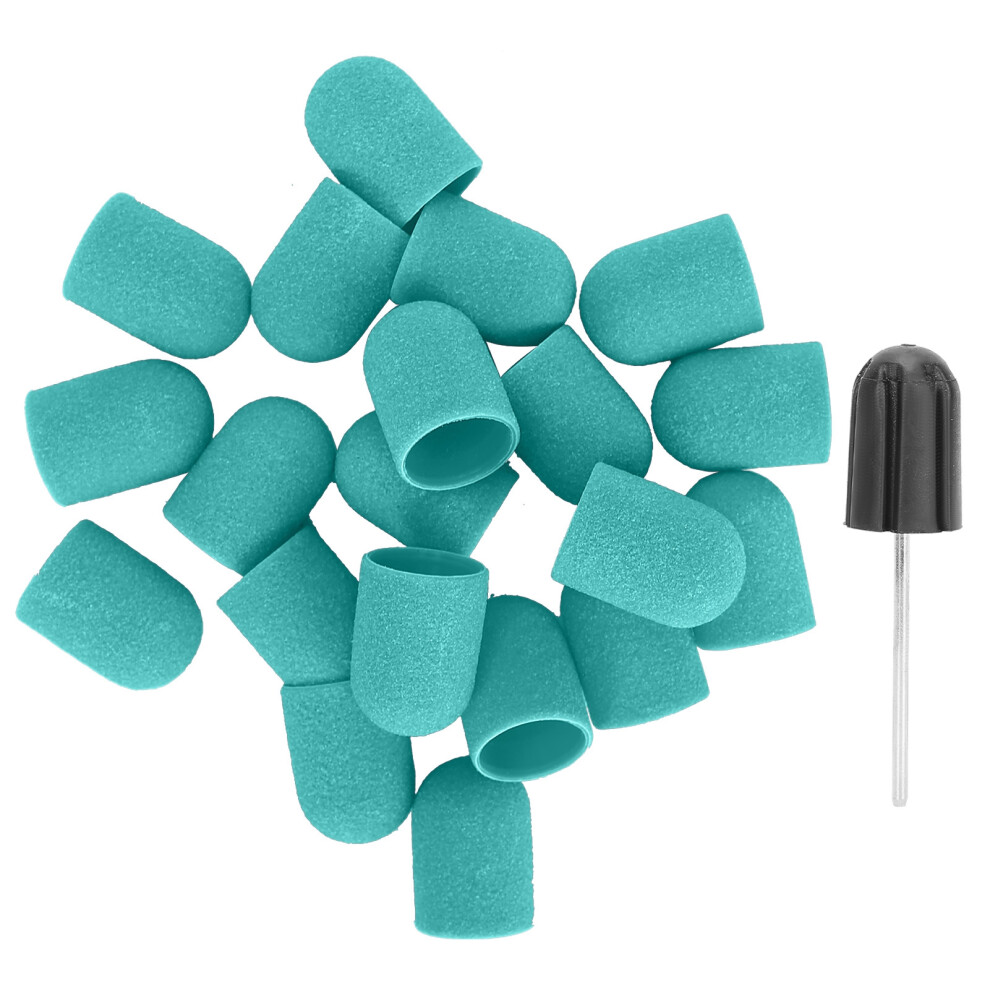 16x25mm Green Nail Sanding Cap Set for Polishing & Grinding, 16 pcs