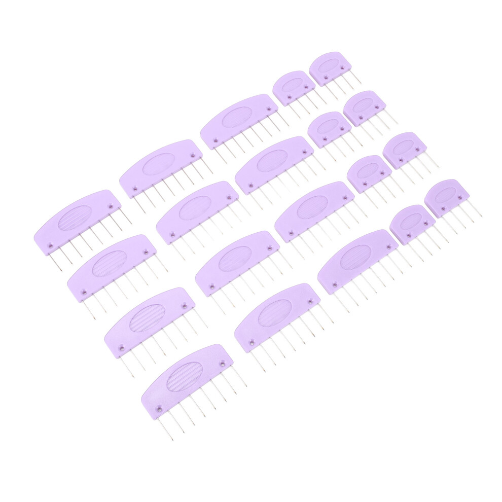 20Pcs Stainless Steel Knit Blocking Combs & Pins - Light Purple 7891391781608