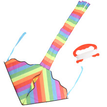 Colorful Outdoor High-Density FRP Rainbow Long Tail Kite, 60cm x 98cm