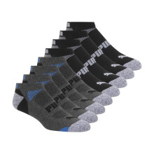 PUMA Calcetines de Hombre Corte Bajo 8 Pack, Gris Acero/Azul Fuerte, 13-15