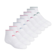 PUMA 8 Paia Calze Quarter Crew Bambine, Bianco/Pastello, 5-6.5