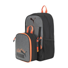 Combo PUMA Unisex Infantil Colony: Mochila y Funda para Almuerzo, Gris/Calor