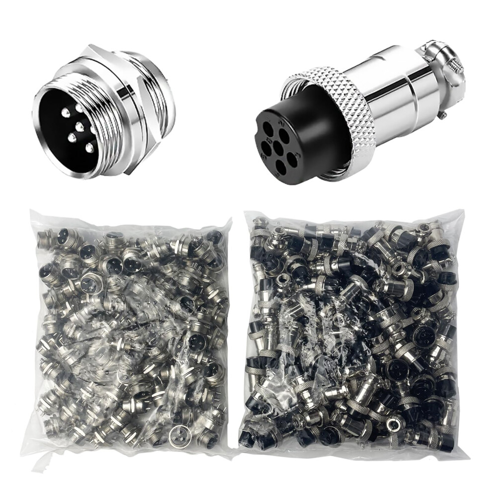 100 Sets Gx20 6 Pin Aviation Connector Panel Mount Metal Circular Plug Socket Male Female For Industrial Equipment 9330225103349