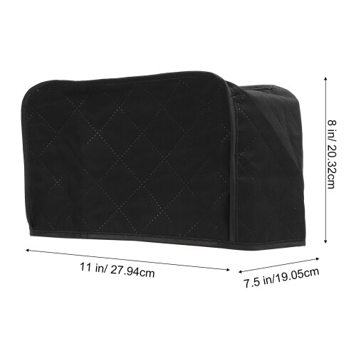 Schwarzer Polyester-Toasterhaube, rutschfester Staubschutz, gesteppft, Kleingerät 1
