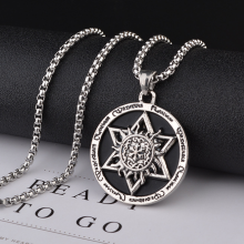 Trendy Titanium Steel Hexagram Pendant Necklace - Minimalist Hip-Hop Style for Men and Women
