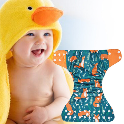 4PCS Baby Cloth Diapers, Reusable, Stretchable, Waterproof, Multicolor