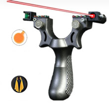 Red Light Slingshot with Aiming Sight, ABS Metal, Black