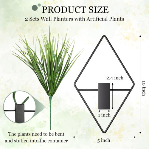 Conteneur mural pour plantes, lot de 2, avec support pour 2