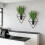 Conteneur mural pour plantes, lot de 2, avec support pour 4