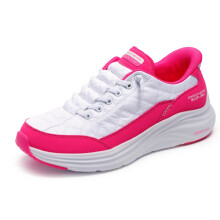 Skechers Zapatillas Slip-On Contour Foam para Mujer, Blanco/Rosa, 5.5