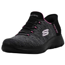 Skechers Donna Slip-Ins: Summits - Dazzling Haze Scarpe, Nero/Rosa, 9 M