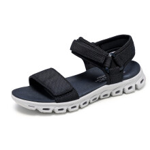 Skechers Sandalias de Mujer GLIDE-STEP - NEW FLOW, con Correa Ajustable, Negro, 7M