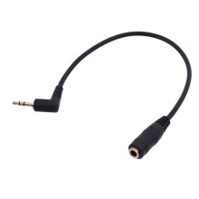 Guldpläterad 2,5 mm hane till 1/8 tum 3,5 mm hona stereoadapterkabel rak/höger kontakt