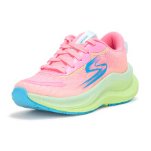 Skechers Niñas Max Cushioning Ascend - Aura Zapatilla, Rosa Neón/Multi, 4 Niña Grande