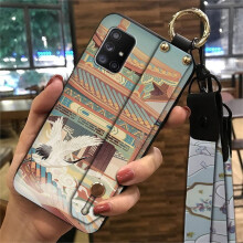 Phone Case for Samsung Galaxy A71 5G: Shockproof, Waterproof, Chinese Style, Kickstand, Dirt-Resistant, Lanyard Ring, Wrist Strap