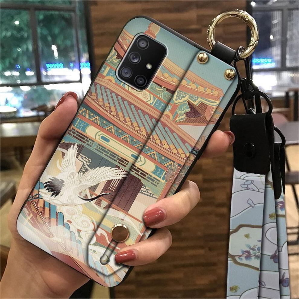 Phone Case For Samsung Galaxy A71 5G: Shockproof, Waterproof, Chinese Style, Kickstand, Dirt-Resistant, Lanyard Ring, Wrist Strap 9448483981255