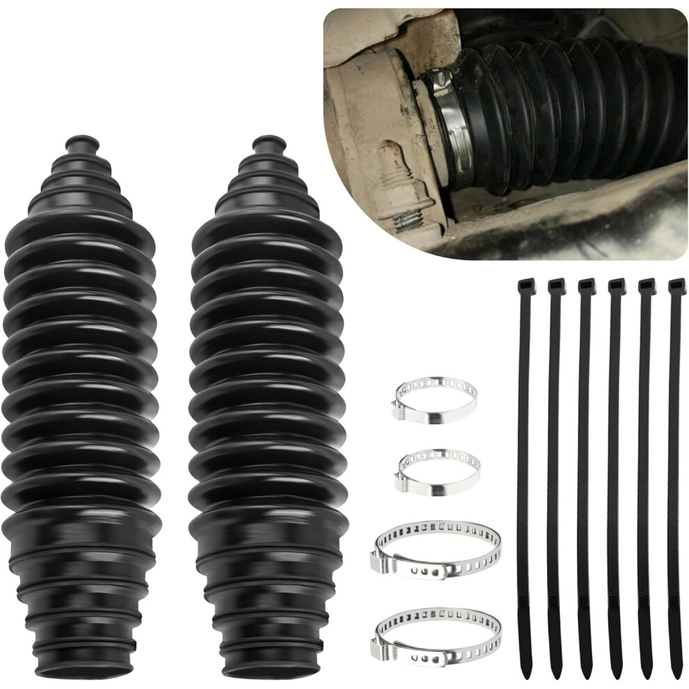 Car Rack And Pinion Boot Kit Â Dustproof Silicone Inner Tie Rod Boots, Bellow Cable Ties & Clamps, Compatible With Most Vehicles 9448483981828