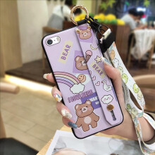 Silicone Phone Case with Ring Holder & Wristband for iPhone 5/5S/SE – Shockproof, Dirt-Resistant, Waterproof, Soft, Kickstand