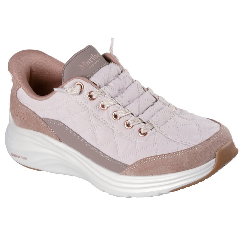 Skechers Women's Martha Stewart Cozy Fit Contour Foam - Sweet Serenity Hands Free Slip-Ins,Taupe,8.5