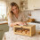 Functional Bread Storage Unit With Circulation Holes-Wood color 5
