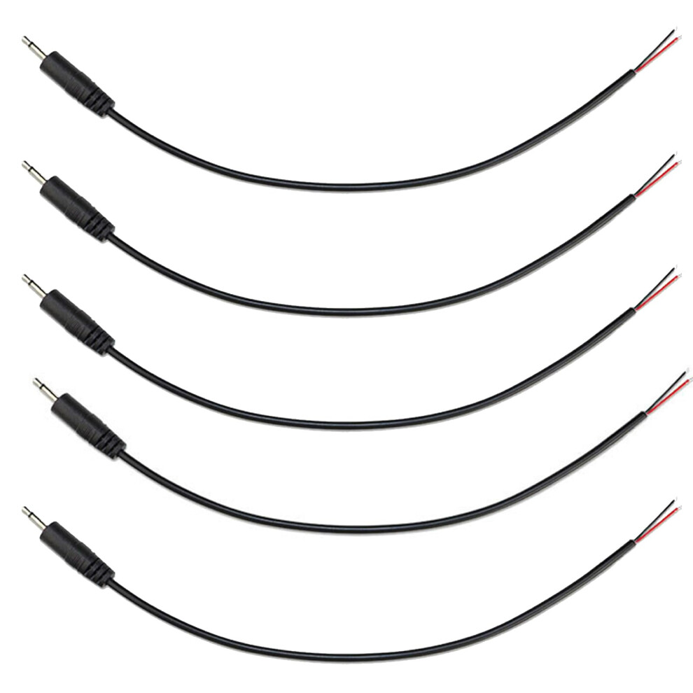5Pcs 0.25M 2.5Mm Mono Audio Cable Male Plug To Bare Wire, Durable Dual Shielding Diy Wire 9771547641544