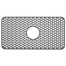 1PC Silicone Sink Mat, Non-Slip Heat-Resistant Liner for Center Drain Sink, 12.87"x24.68", Grey – Compatible with Farmhouse, Stainless Steel &