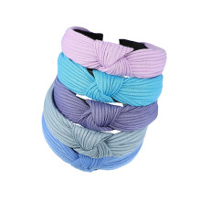 5 Pcs Wide Knotted Headband Wide Headbands for Women Girl Blue Purple 1.18" Wide