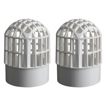 2Pcs Breathable Cap Filter Pipe Air Duct Guard Mesh Vent Cover Hood White Pvc for 110mm
