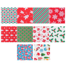 Pacote com 40 peças de tecido de algodão para artesanato natalino, patchwork, costura e quilting.