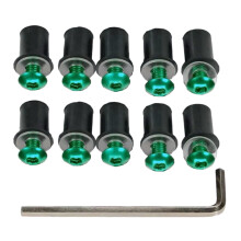 Motorradzubehör M5x16mm Motorrad-Windschutzscheibenschrauben-Bolzen-Mutter-Set zur Windschutzscheibenbefestigung aus Aluminium