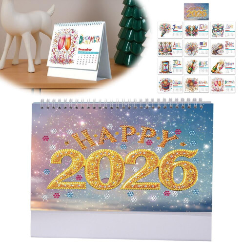 2026DIY Ημερολόγιο Γραφείου με Ζωγραφική με Διαμάντια – Δημιουργικό & Πρακτικό