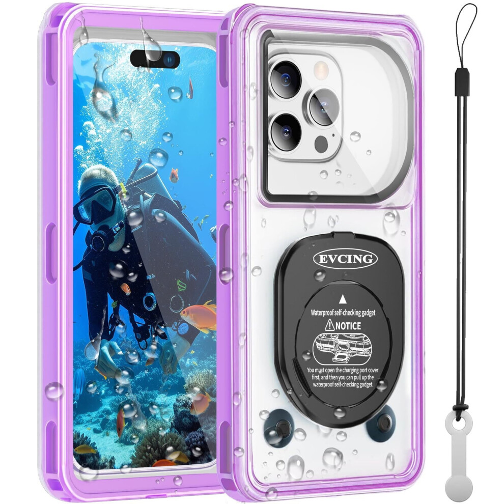 Waterproof Phone Case Up To 6.9" | Ipx8 Underwater Case For Snorkeling & Diving | Compatible With Iphone 16 Pro Max/15/14 & Galaxy S24 | Cyan Blue 9448483507295