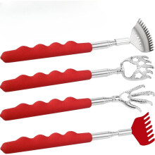 Set van 4 uitschuifbare rugkrabbers met rubberen handgrepen, metalen telescopische tool, geschikt voor alle leeftijden.