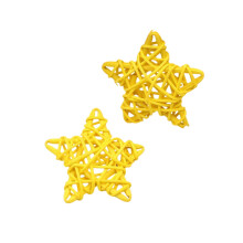 4th of July Rattan Woven Five-pointed Star 2.36Inch Vase Decorative Pendant Pet Toy Red White and Blue Decoration