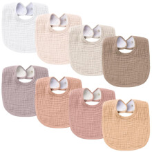 Muslin Baby Bibs8Pack Baby Bandana Drool Bibs Bomull för Unisex Pojkar och Flickor, Mjukt Absorberande Set för Tandsprickning och Dregling