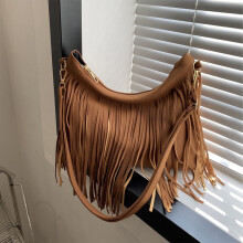 Bolsa de ombro com franjas, estilo retrô casual para o dia a dia, bolsa moderna com franjas para mulheres.